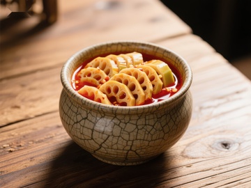 莲藕片泡菜，传统风味美食