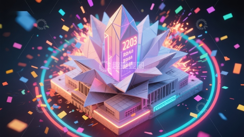 高清大图下载【趣麦麦图】未来科技建筑与水晶核心