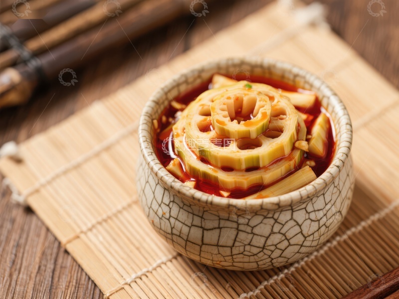 高清大图下载【趣麦麦图】麻辣莲藕片，传统中式小吃