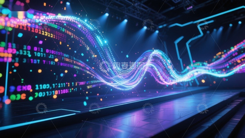 高清大图下载【趣麦麦图】数字流光舞台科技感展示