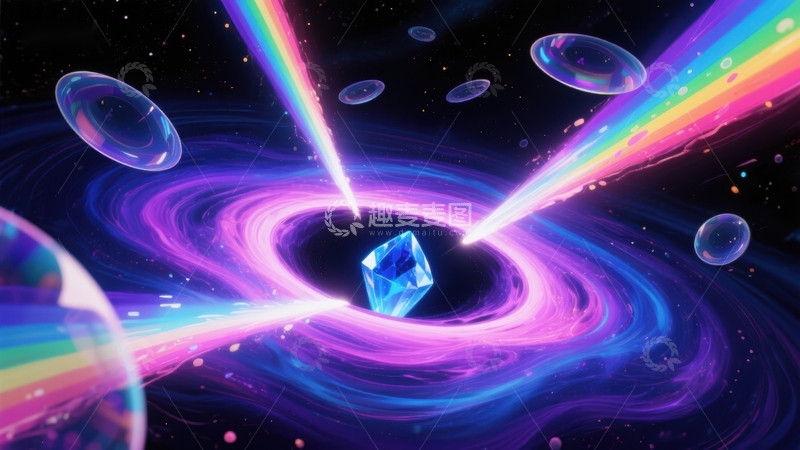 高清大图下载【趣麦麦图】宇宙漩涡与彩虹光束