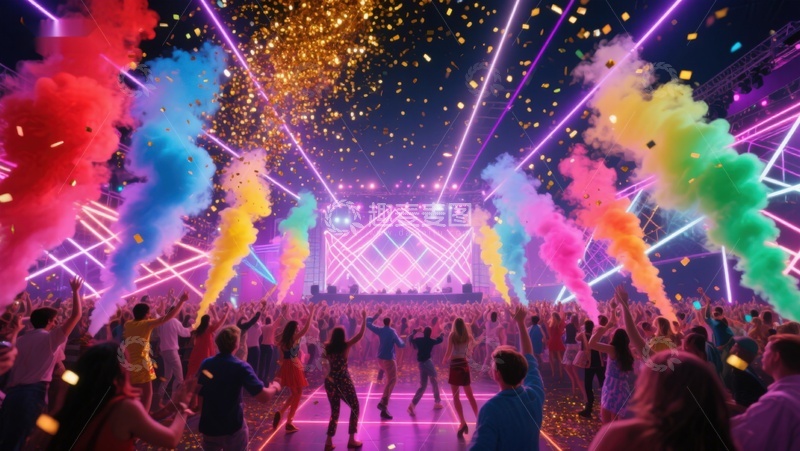 高清大图下载【趣麦麦图】色彩斑斓的音乐节现场