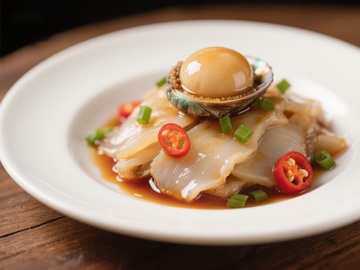 鲍鱼配凉拌海蜇