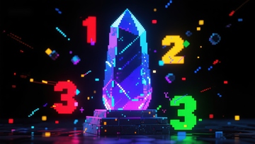 像素风格水晶与数字的未来艺术