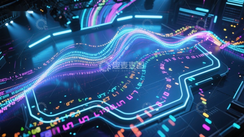 高清大图下载【趣麦麦图】未来科技数据流光效展示