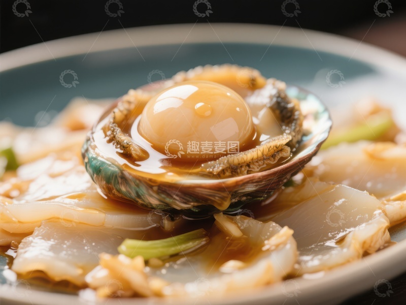高清大图下载【趣麦麦图】鲍鱼配粉丝，美味海鲜佳肴