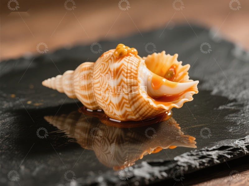 高清大图下载【趣麦麦图】精致螺肉料理，摆盘优雅