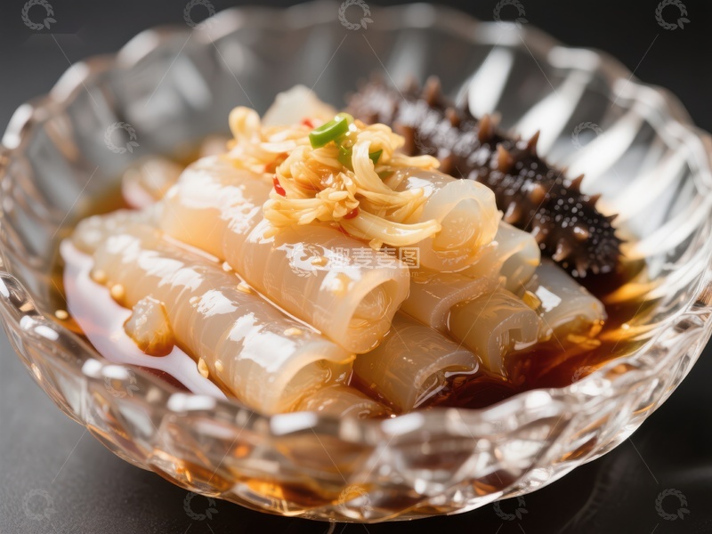 高清大图下载【趣麦麦图】晶莹海参配蒜蓉，精致美食