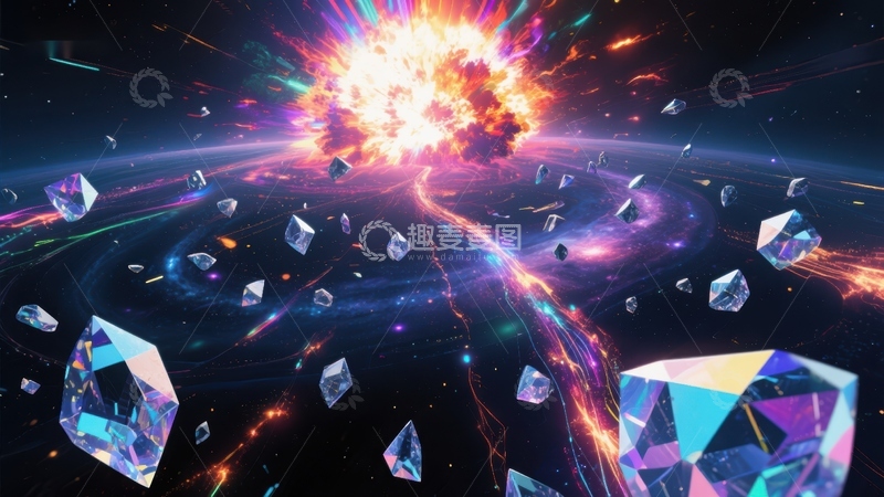 高清大图下载【趣麦麦图】宇宙爆炸与璀璨宝石