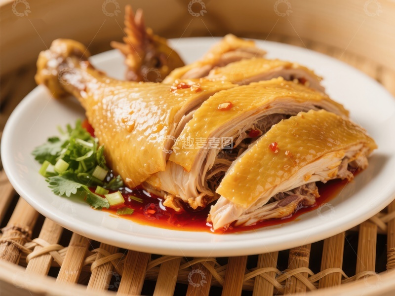 蒸鸡配酱汁，美味佳肴