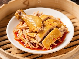 蒸笼中的美味撕鸡