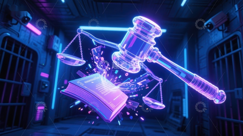 高清大图下载【趣麦麦图】未来科技法庭的象征