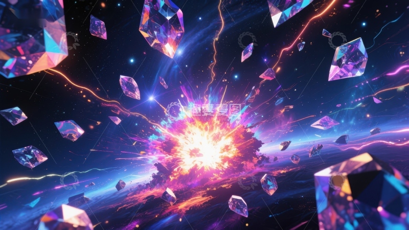 高清大图下载【趣麦麦图】宇宙爆炸中的璀璨晶体