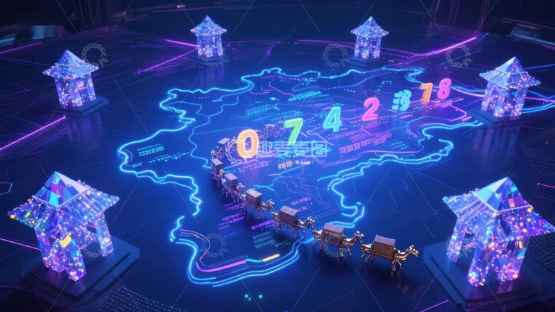 高清大图下载【趣麦麦图】未来科技地图与数字互动展示