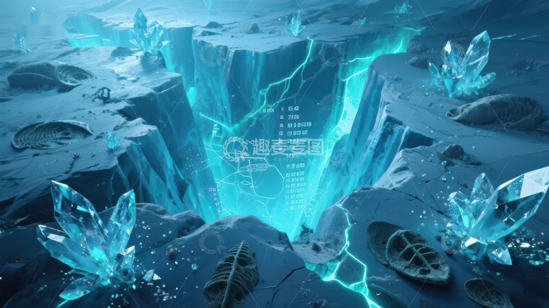 高清大图下载【趣麦麦图】冰晶科技：未来水下世界