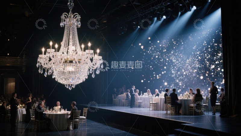 高清大图下载【趣麦麦图】华丽宴会厅内的优雅晚宴