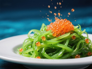 海藻沙拉配鱼子酱