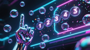 未来科技手势与数字气泡