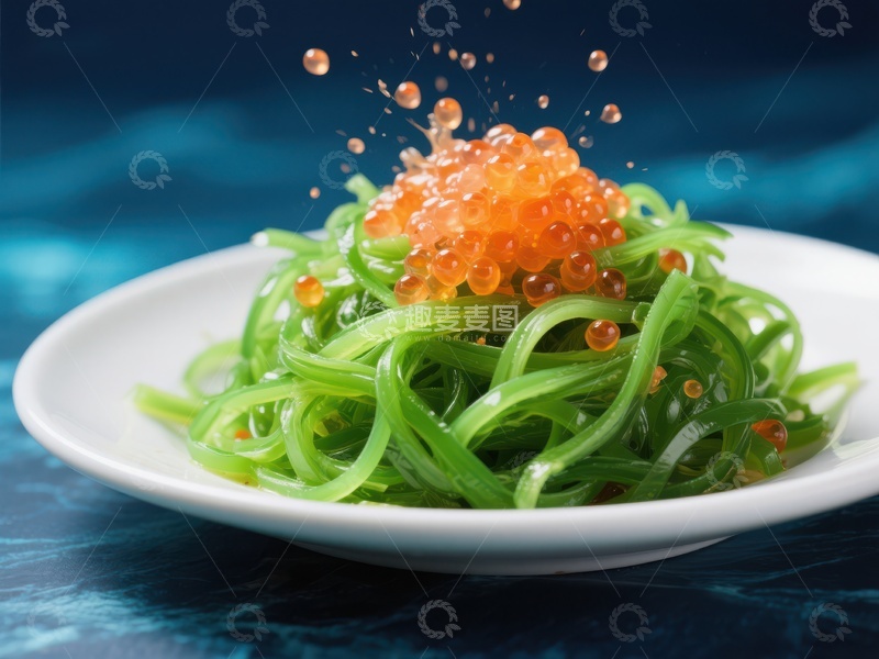 高清大图下载【趣麦麦图】海藻沙拉配鱼子酱