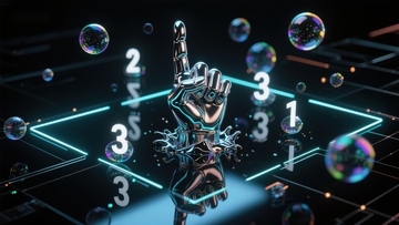未来科技手势与数字泡泡