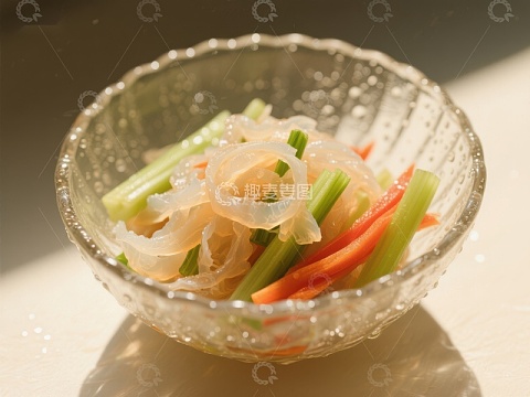 透明碗中的蔬菜沙拉