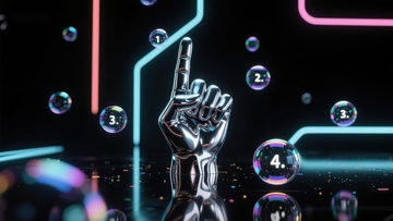 未来科技手势与数字气泡