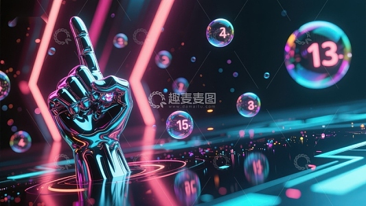 未来科技手势与数字气泡