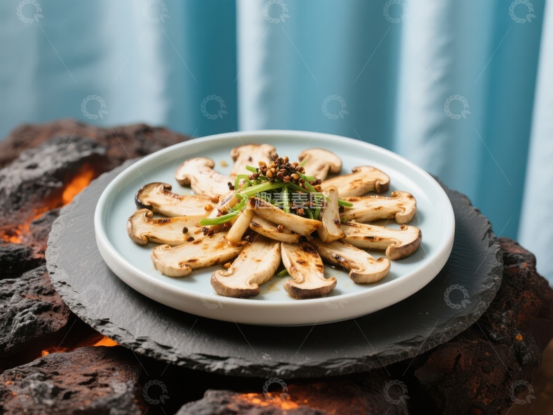 高清大图下载【趣麦麦图】精致摆盘的蘑菇菜肴