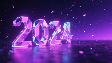 2024年霓虹数字艺术背景