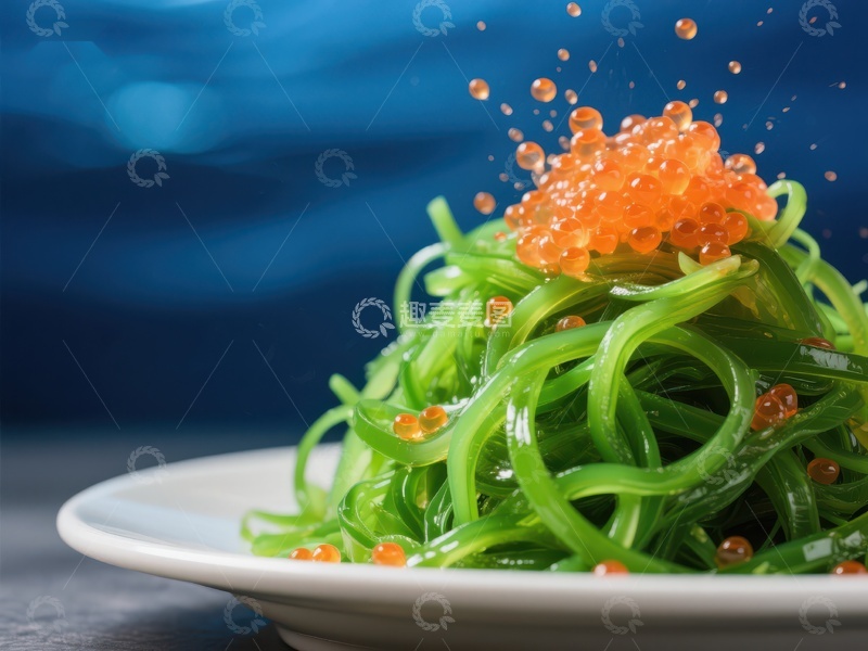 高清大图下载【趣麦麦图】海藻沙拉配鱼子酱
