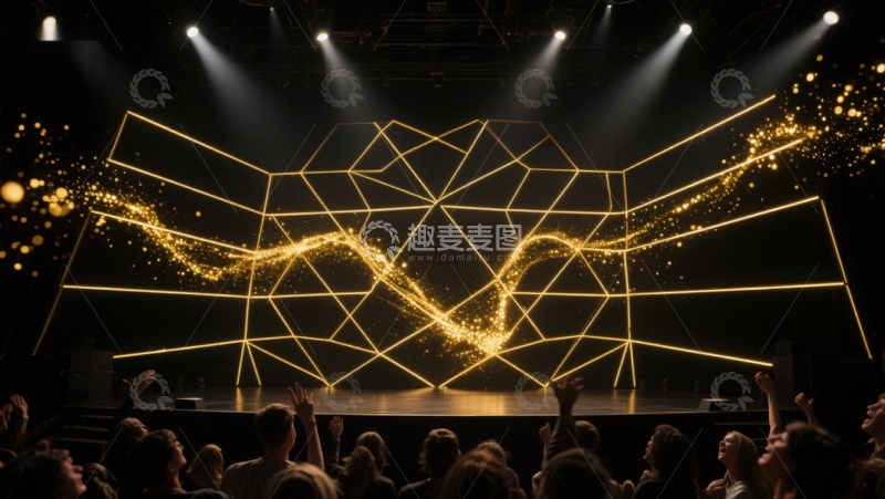 高清大图下载【趣麦麦图】金色光影交织的舞台表演