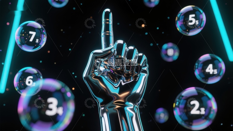 高清大图下载【趣麦麦图】数字气泡与手势的未来科技场景