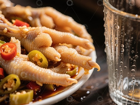 泡椒凤爪配冰镇饮料