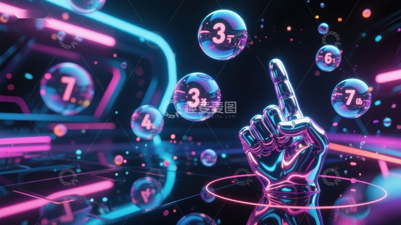 高清大图下载【趣麦麦图】未来科技手势与数字气泡