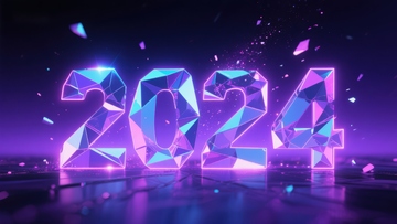 2024年霓虹数字艺术背景