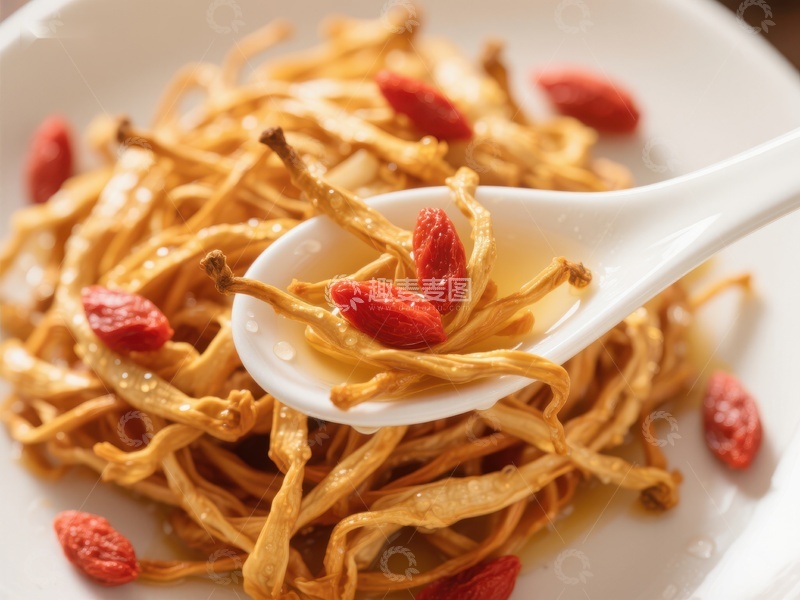 高清大图下载【趣麦麦图】金针菇配枸杞的美味佳肴