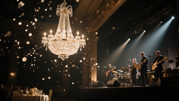 华丽舞台上的乐队表演