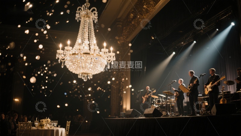 高清大图下载【趣麦麦图】华丽舞台上的乐队表演