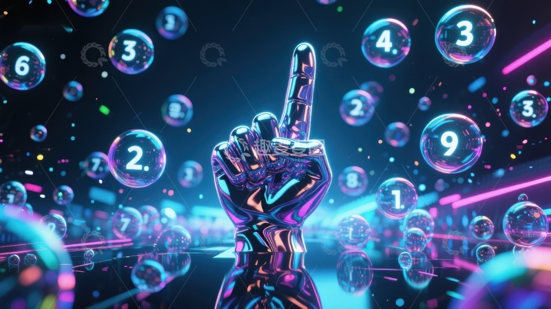 高清大图下载【趣麦麦图】数字泡泡与未来手势