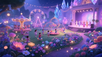 梦幻游乐园夜景