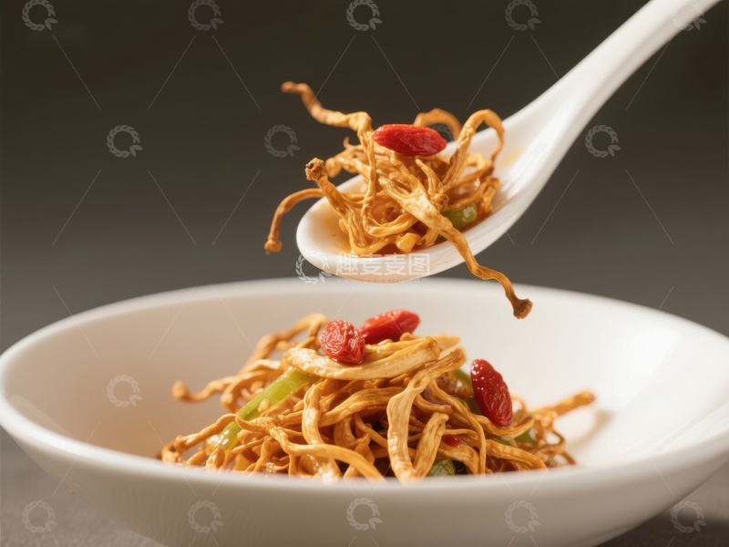 高清大图下载【趣麦麦图】精致炒豆芽配枸杞