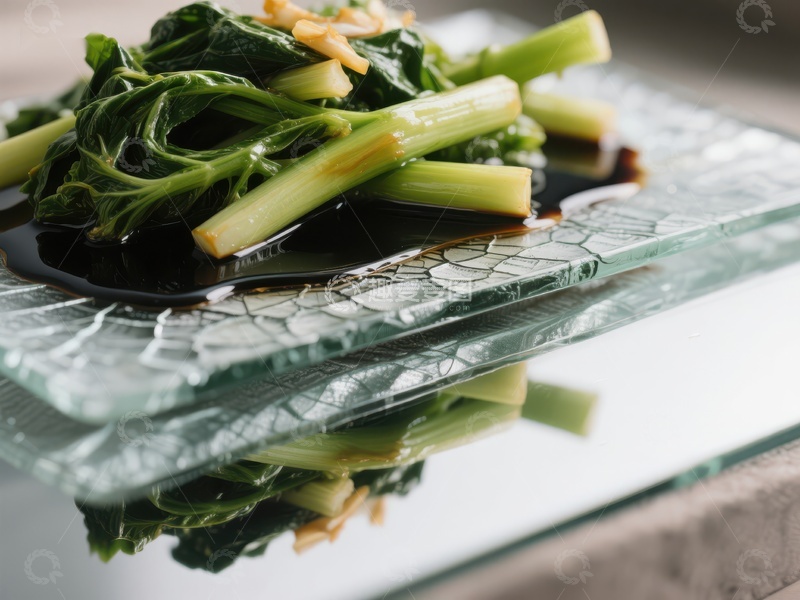 高清大图下载【趣麦麦图】清炒芥兰配酱油