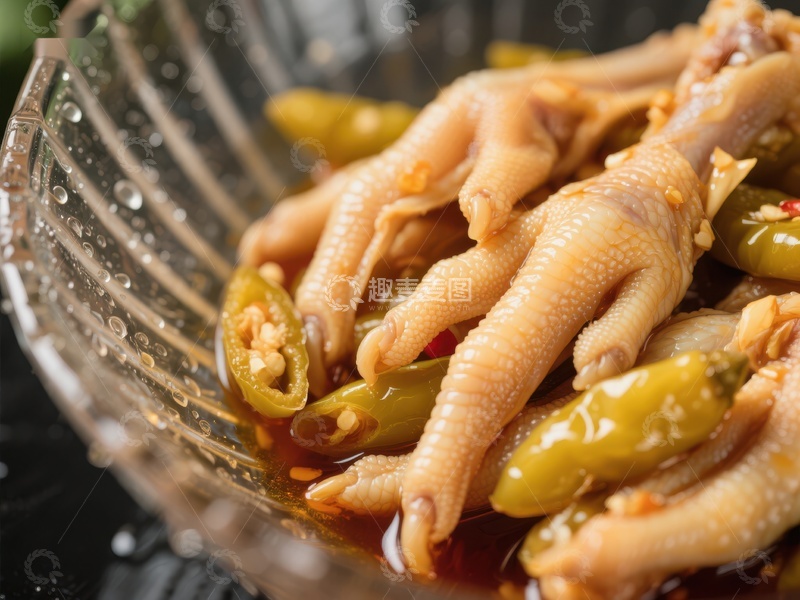高清大图下载【趣麦麦图】泡椒凤爪，麻辣鲜香的美味佳肴