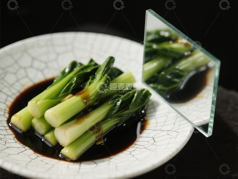 高清大图下载【趣麦麦图】清炒时蔬配酱油，简约美食