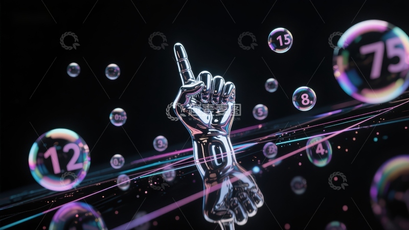 高清大图下载【趣麦麦图】数字气泡与未来手势