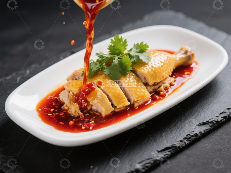 红油淋鸡，美味佳肴