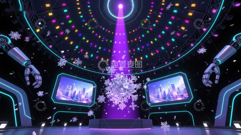 高清大图下载【趣麦麦图】未来科技舞台灯光秀