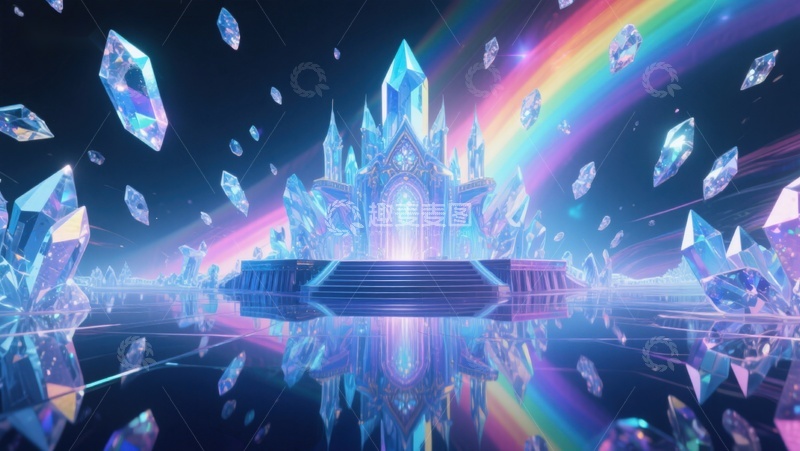 高清大图下载【趣麦麦图】梦幻水晶城堡与彩虹