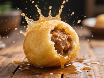 酥脆炸球爆浆瞬间