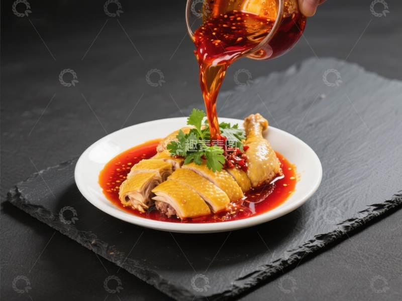 高清大图下载【趣麦麦图】红油淋鸡，美味呈现